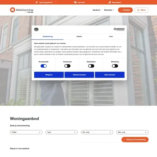Screenshot van de website van demakelaarvanharderwijk.nl
