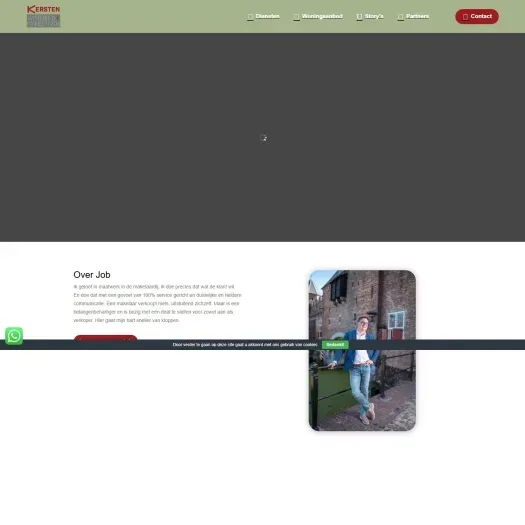 Screenshot van de website van kerstenvm.nl