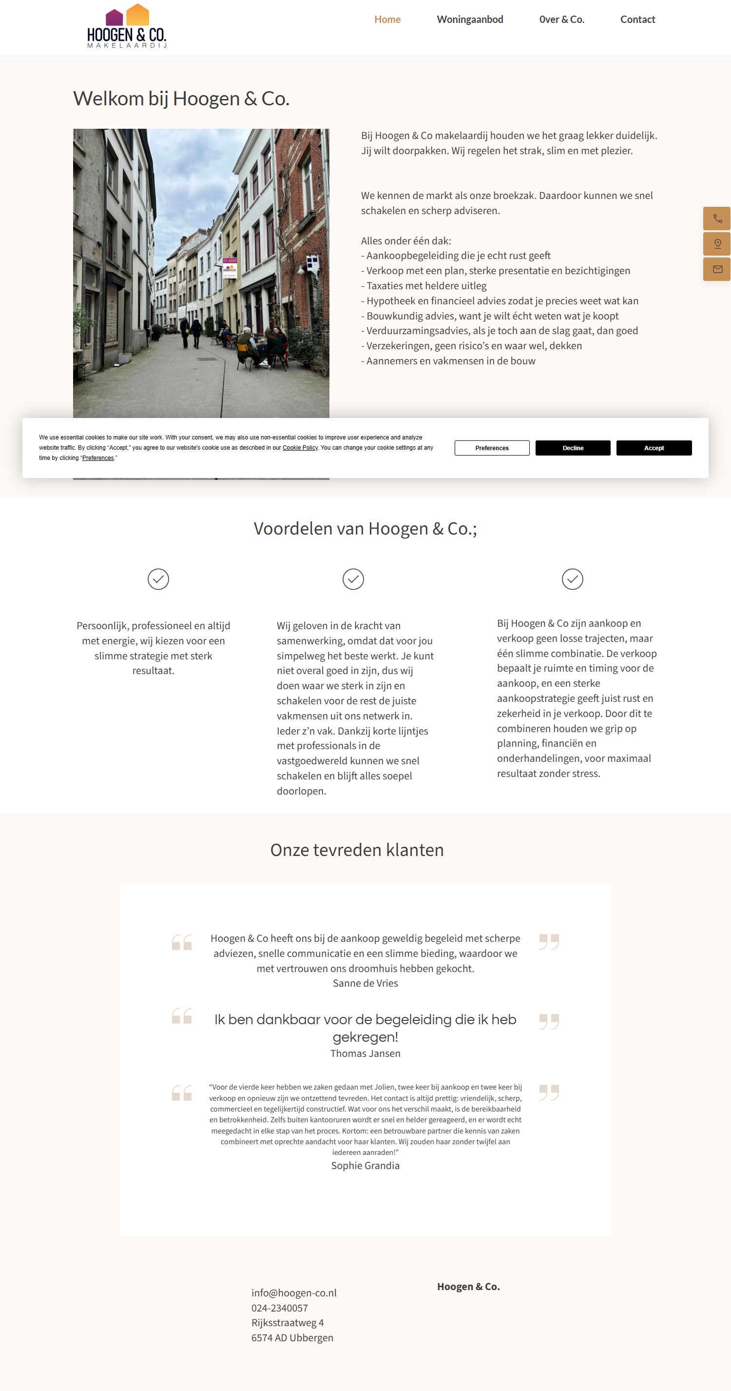 Team foto van Hoogen & Co. makelaardij