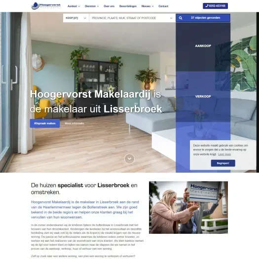 Capture d'écran du site web de www.hoogervorstmakelaardij.nl