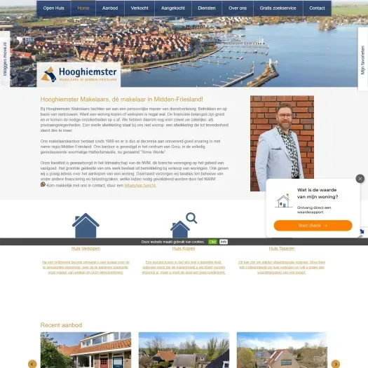 Screenshot of the website of www.hooghiemstermakelaars.nl