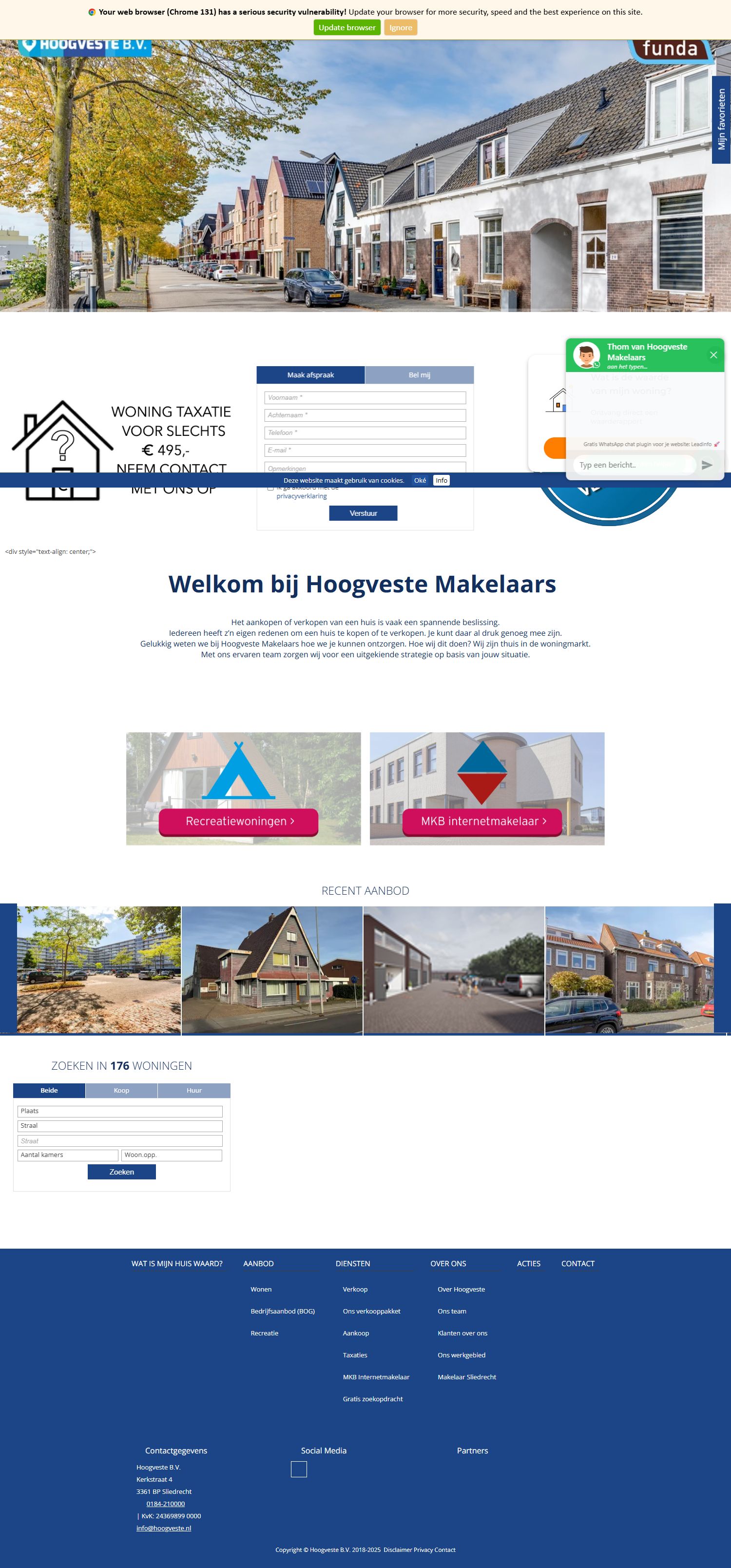 Capture d'écran du site web de www.hoogveste.nl