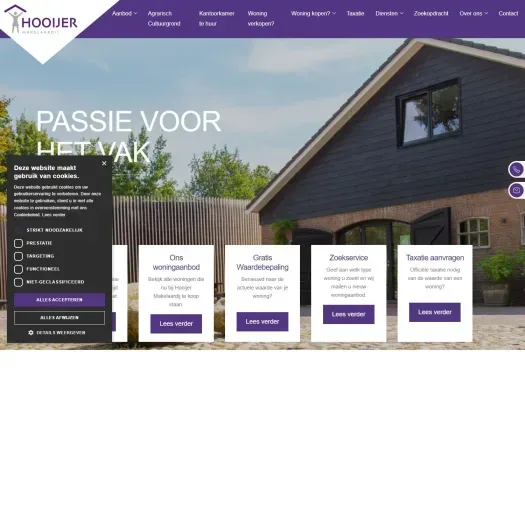 Screenshot der Website von www.hooijer-makelaardij.nl