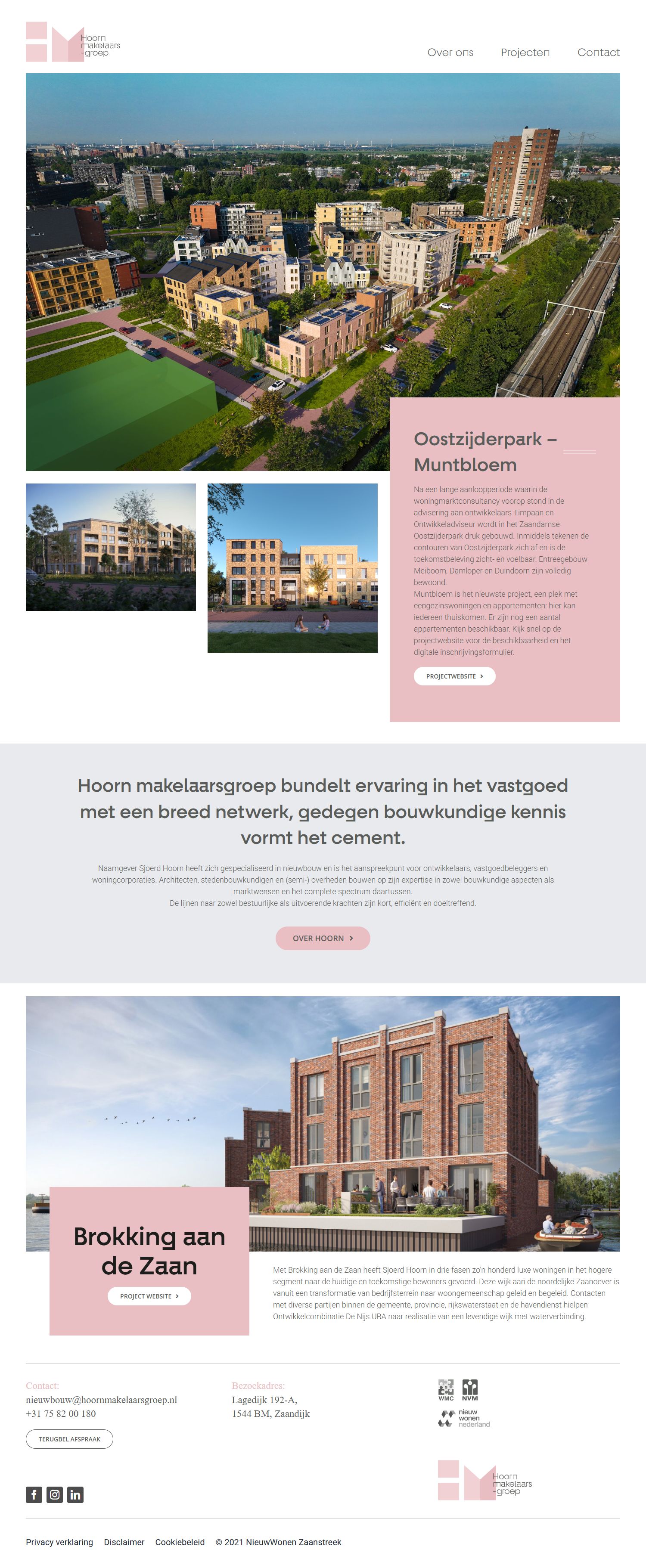 Screenshot der Website von www.hoornmakelaarsgroep.nl