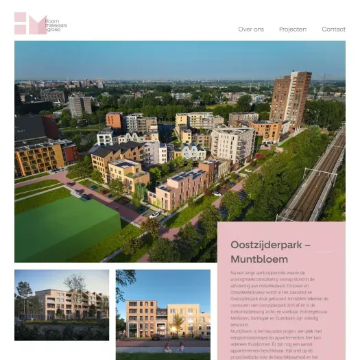 Screenshot of the website of www.hoornmakelaarsgroep.nl