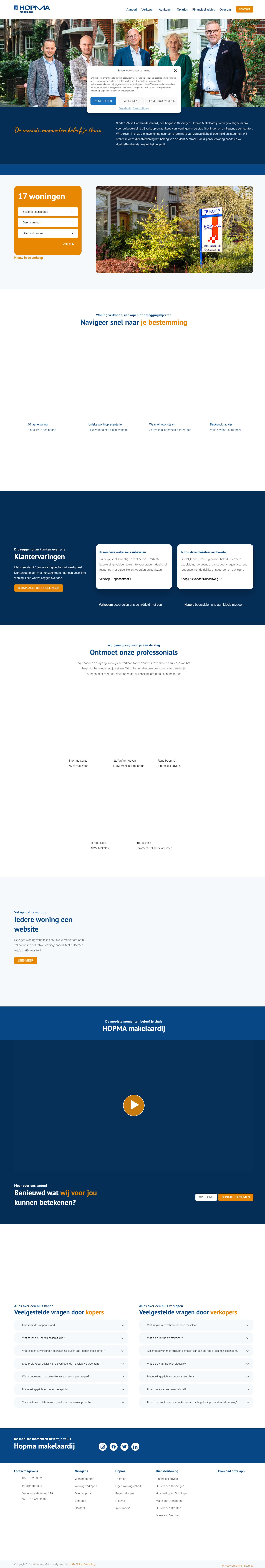 Screenshot of the website of www.hopma.nl