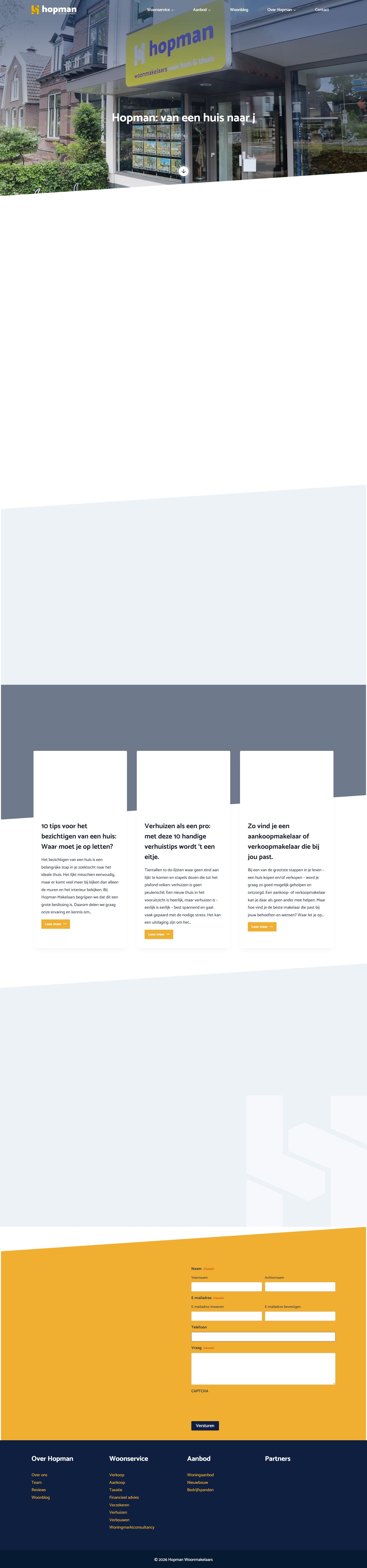 Screenshot van de website van www.hopmanmakelaars.nl