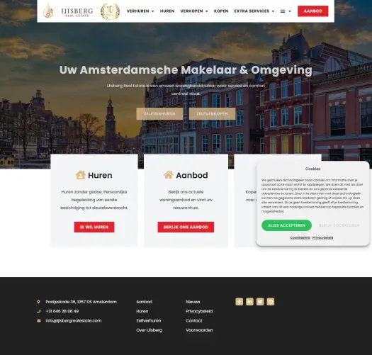 Screenshot van de website van www.ijisbergrealestate.com