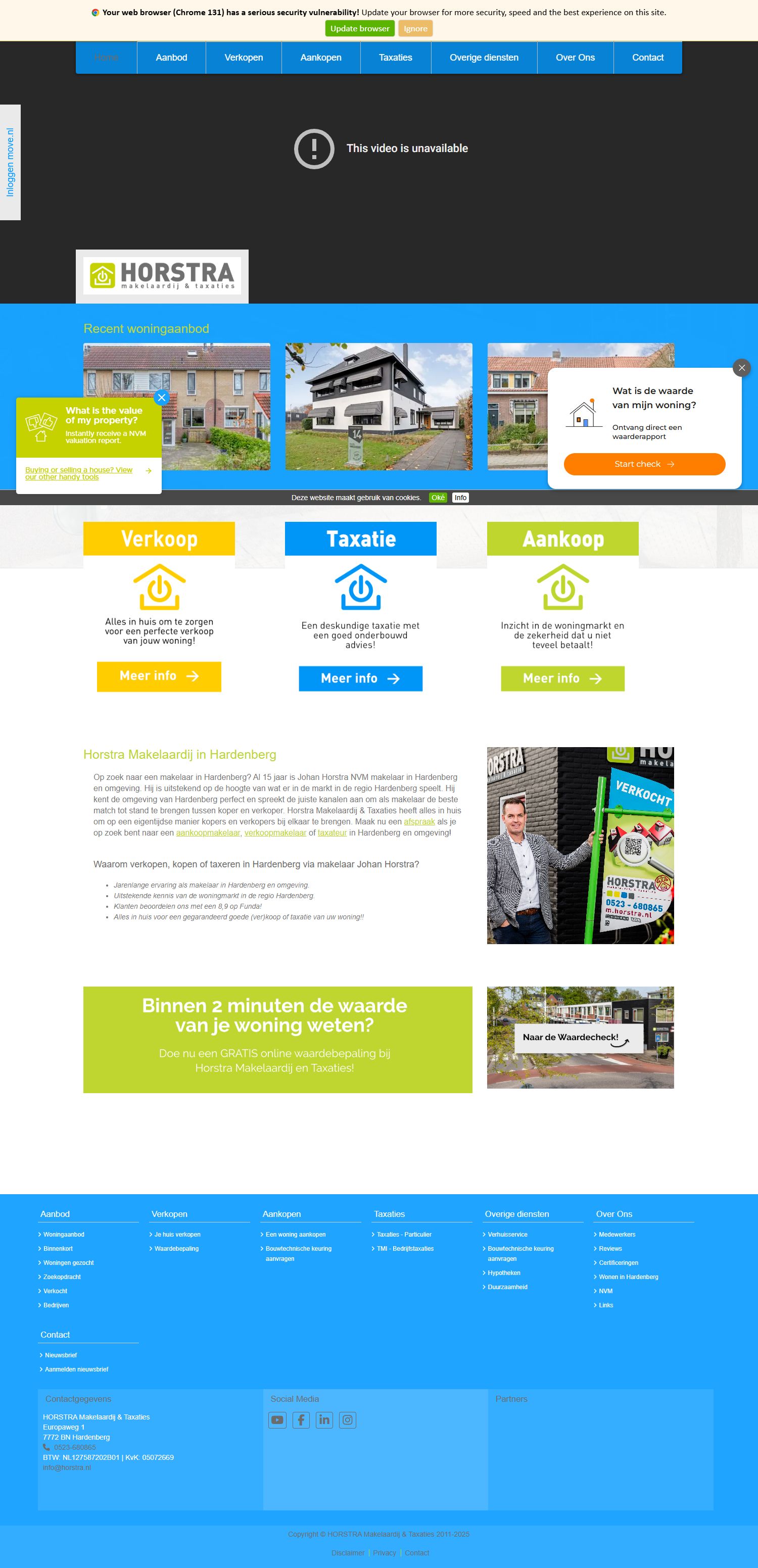 Screenshot der Website von www.horstra.nl