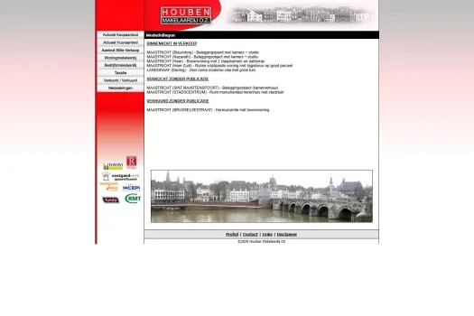 Screenshot of the website of www.houbenmakelaardij.nl