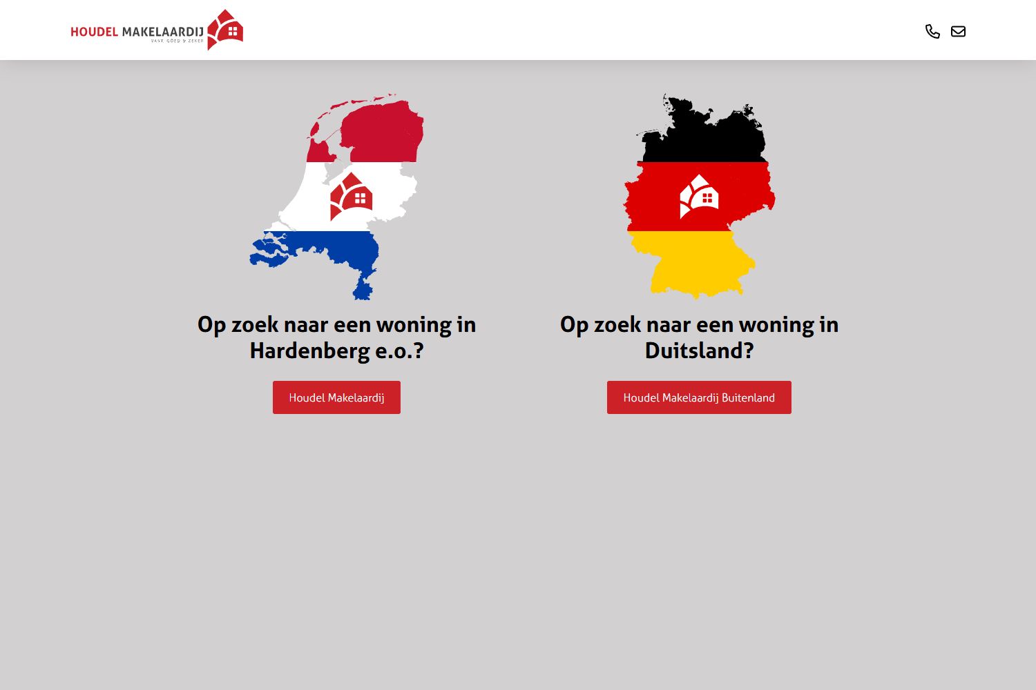 Screenshot of the website of www.houdelmakelaardij.nl