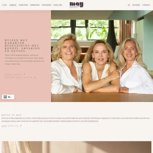 Screenshot van de website van www.wearehouseofmay.nl