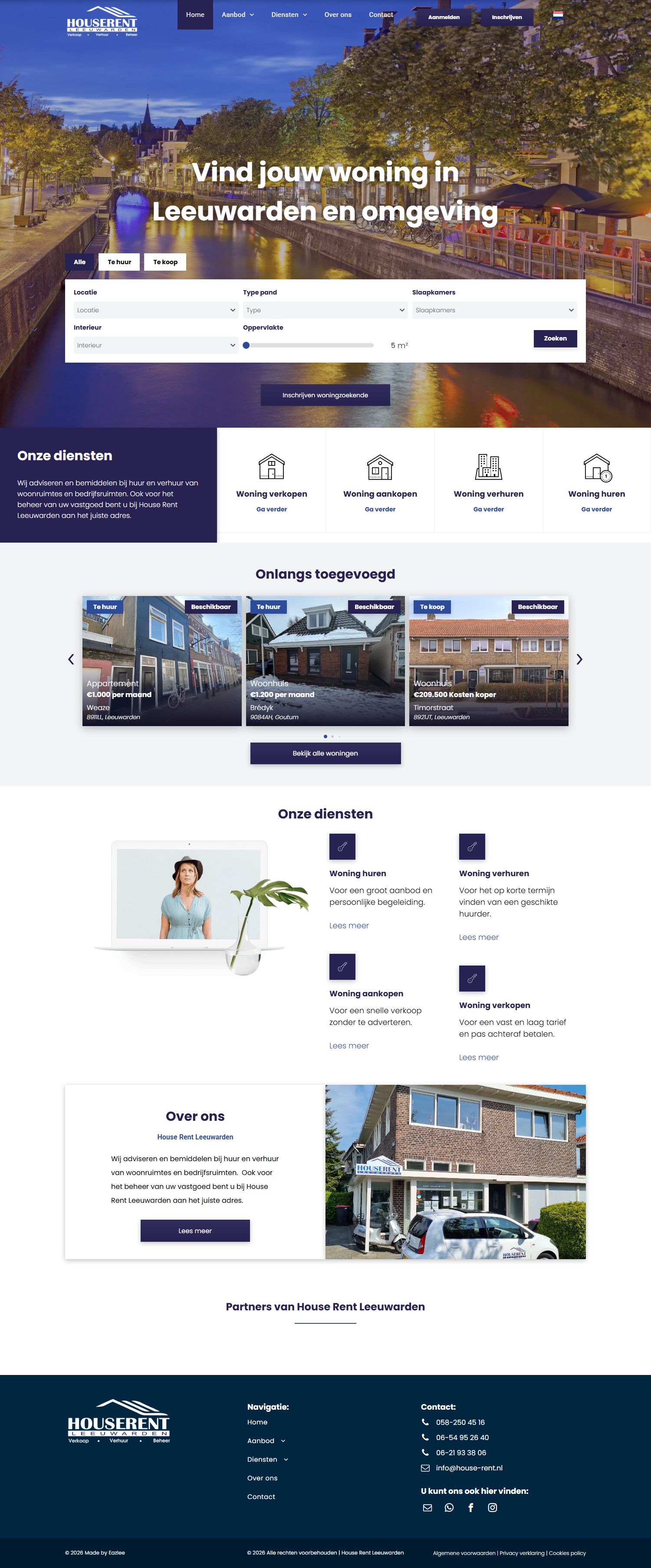 Screenshot of the website of www.house-rent.nl