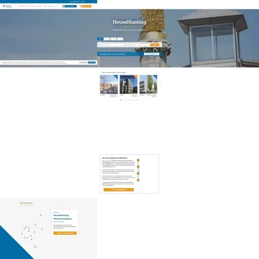 Screenshot van de website van househunting.nl