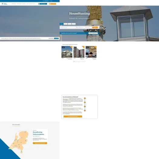 Screenshot van de website van www.househunting.nl