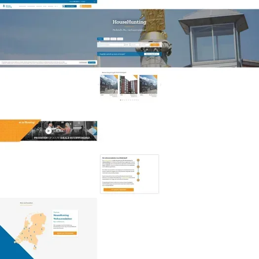 Screenshot van de website van househunting.nl