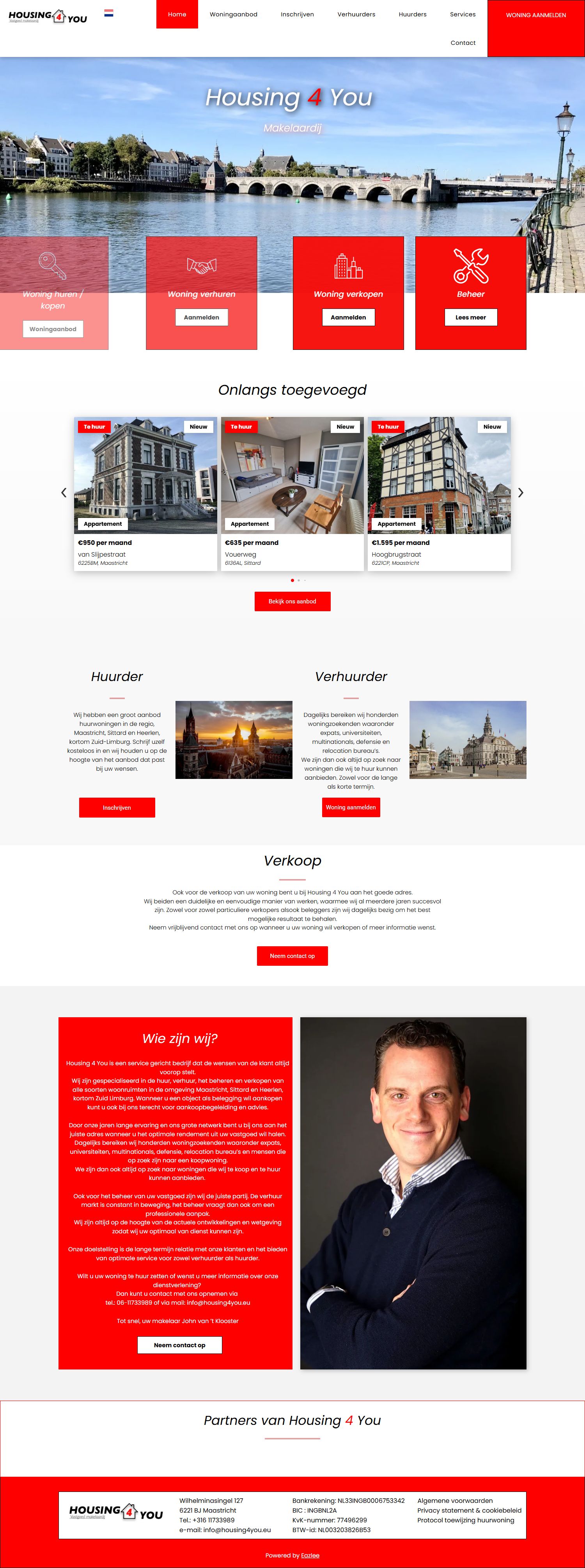 Screenshot van de website van www.housing4you.eu