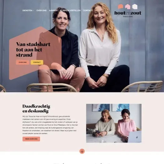 Screenshot of the website of www.houtenzoutmakelaars.nl
