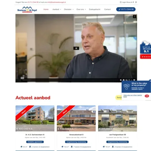 Screenshot van de website van www.houtmandevogel.nl