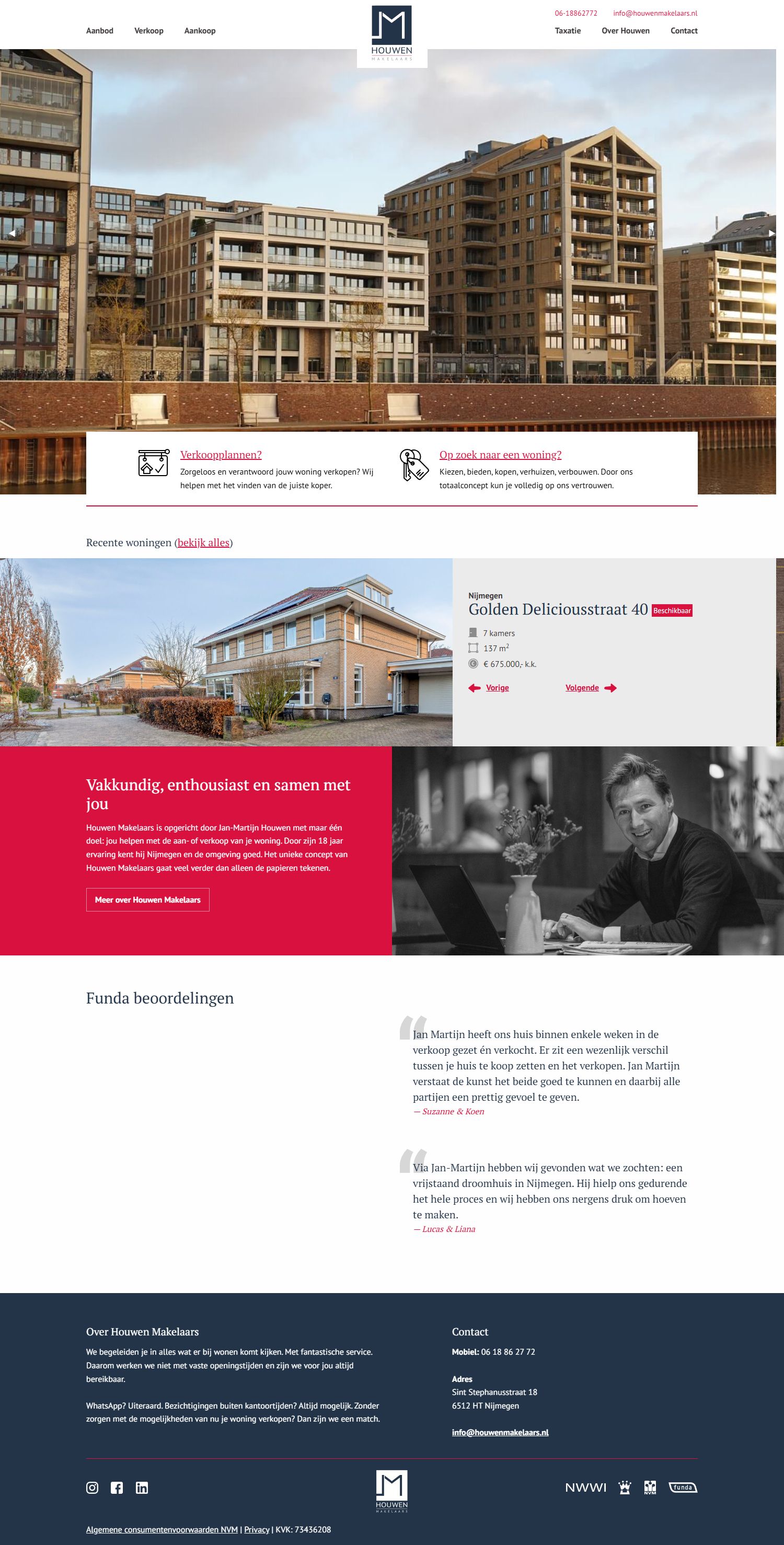 Screenshot der Website von www.houwenmakelaars.nl