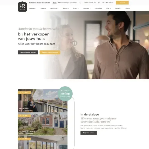 Screenshot van de website van www.hrhome.nl