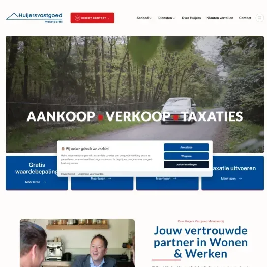 Screenshot van de website van www.huijersvastgoed.nl