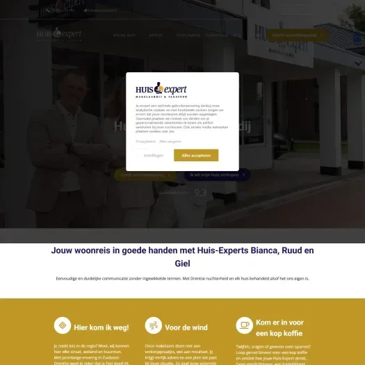 Screenshot der Website von www.huisexpert.nl