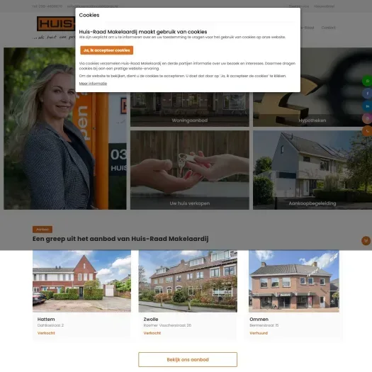 Capture d'écran du site web de www.huisraadmakelaardij.nl