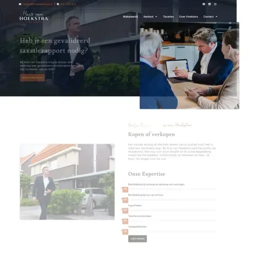 Screenshot der Website von www.huisvanhoekstra.nl