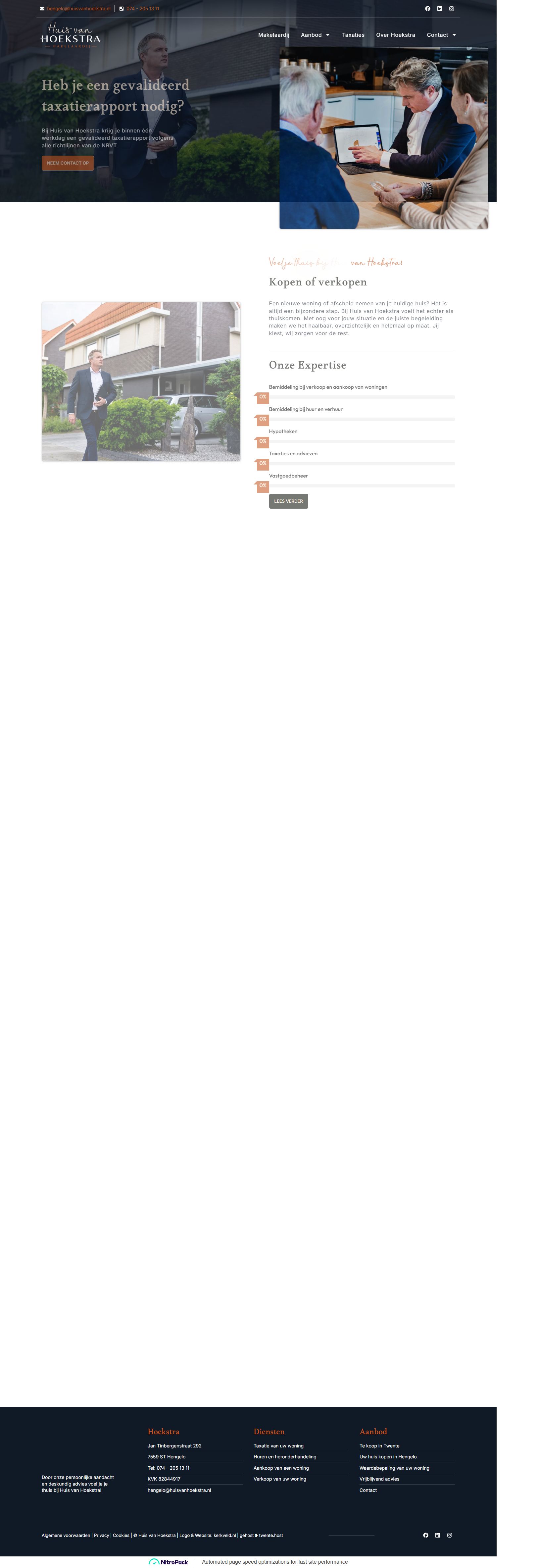 Screenshot der Website von www.huisvanhoekstra.nl