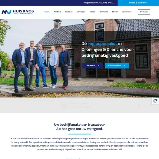 Screenshot of the website of www.huisenvos.nl