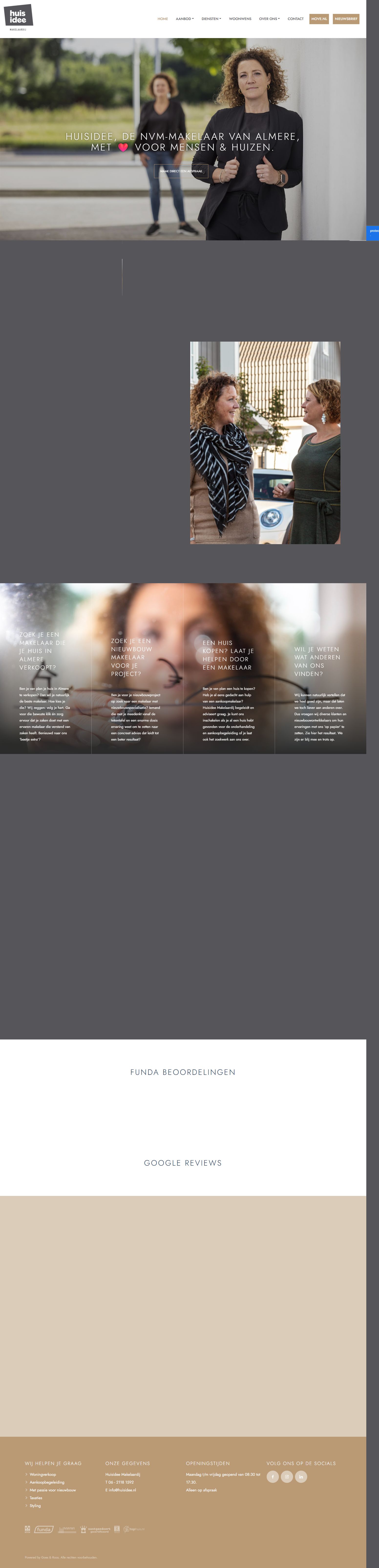 Screenshot der Website von www.huisidee.nl