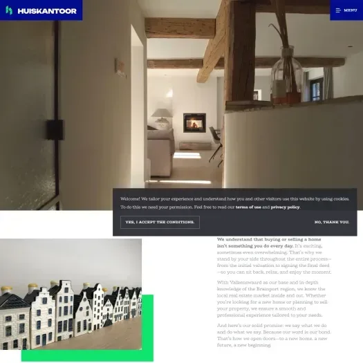 Screenshot of the website of www.huiskantoor.nl