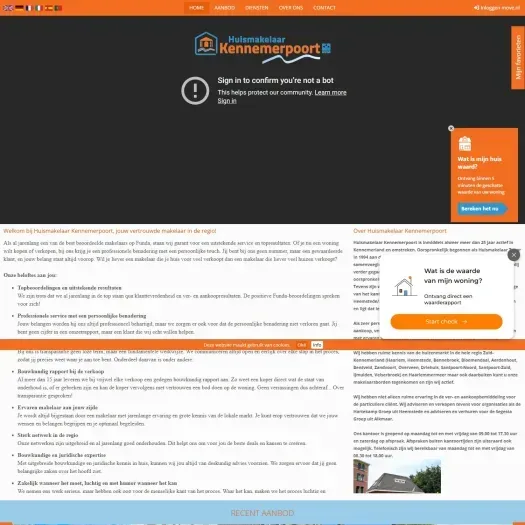 Screenshot van de website van www.kennemerpoort.nl