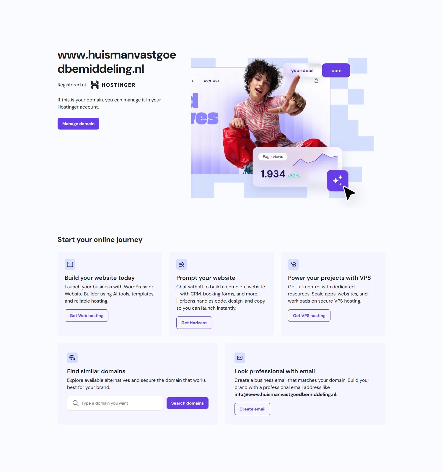 Screenshot der Website von www.huismanvastgoedbemiddeling.nl