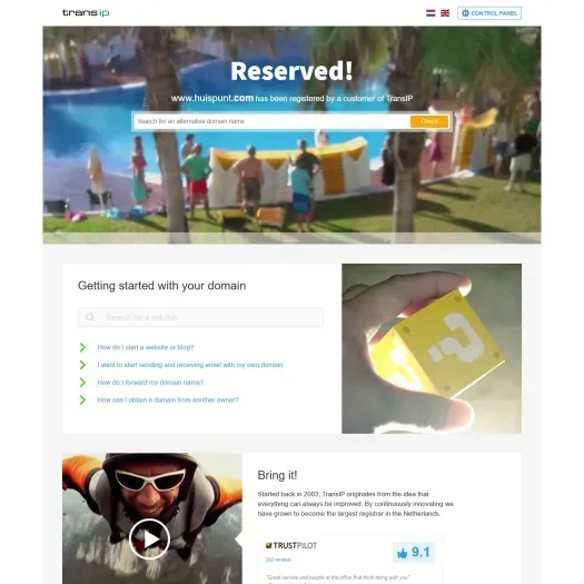 Screenshot van de website van www.huispunt.com
