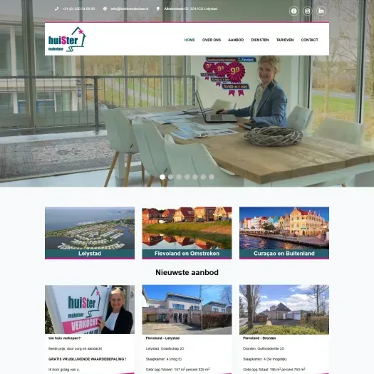 Capture d'écran du site web de www.huistermakelaar.nl
