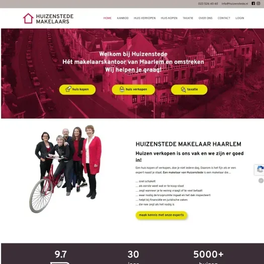 Screenshot van de website van www.huizenstede.nl