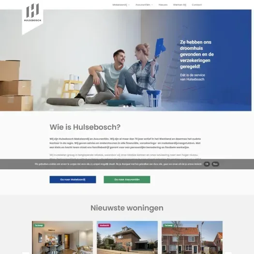 Screenshot of the website of www.hulsebosch.nl