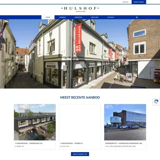 Screenshot der Website von www.hulshof.nl