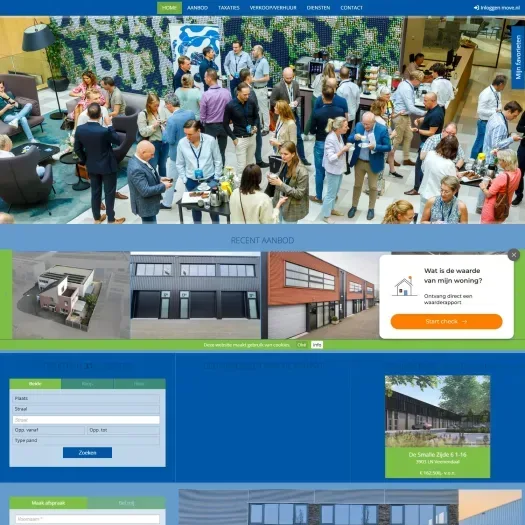 Screenshot van de website van www.huttenmakelaardij.nl