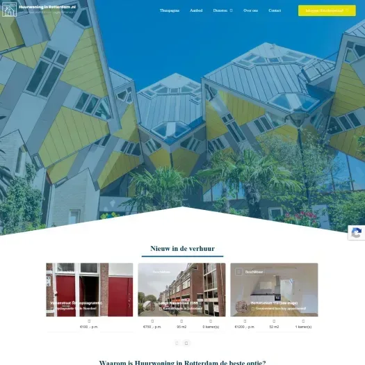 Screenshot van de website van huurwoninginrotterdam.nl
