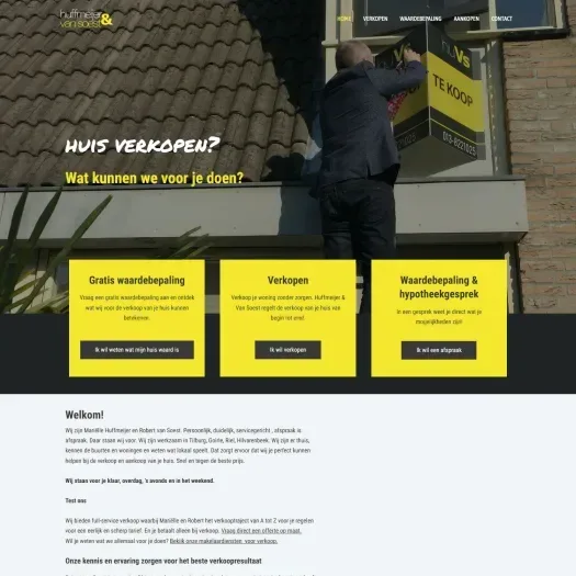 Capture d'écran du site web de www.huvs.nl