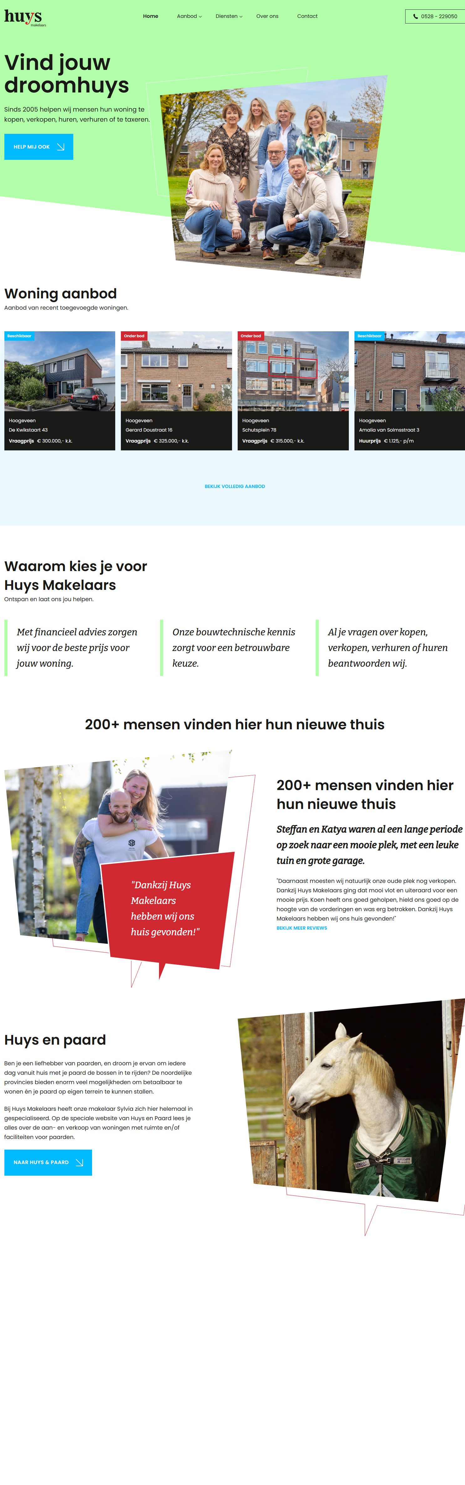 Screenshot der Website von www.huysmakelaars.nl