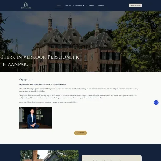 Screenshot of the website of www.huysmaekers.nl