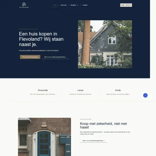 Screenshot van de website van www.huysmaekers.nl