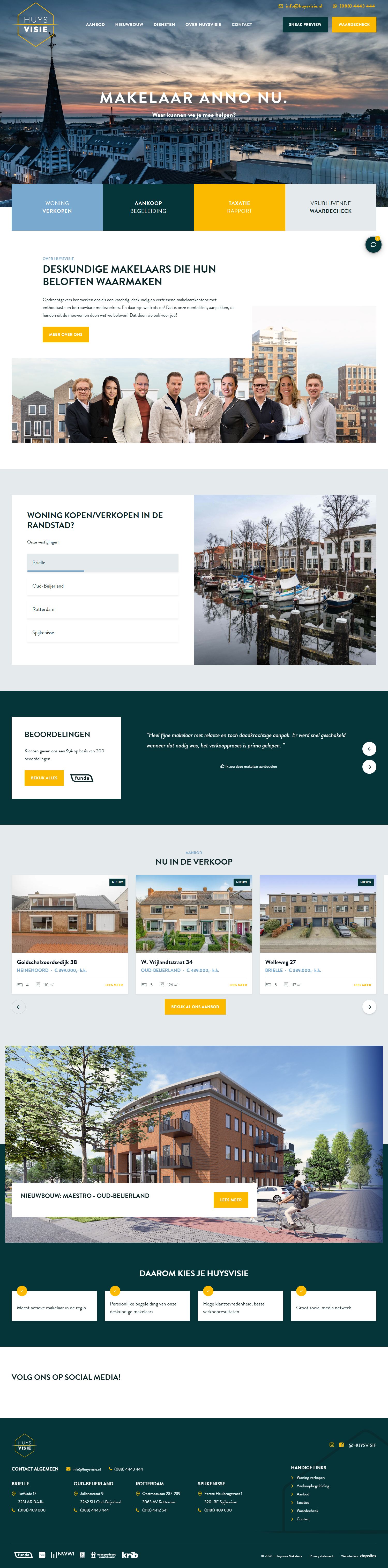 Capture d'écran du site web de www.huysvisie.nl