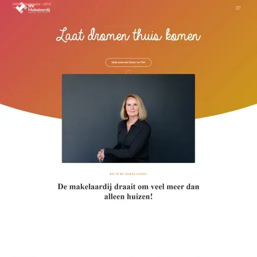Screenshot van de website van www.hv-makelaardij.nl