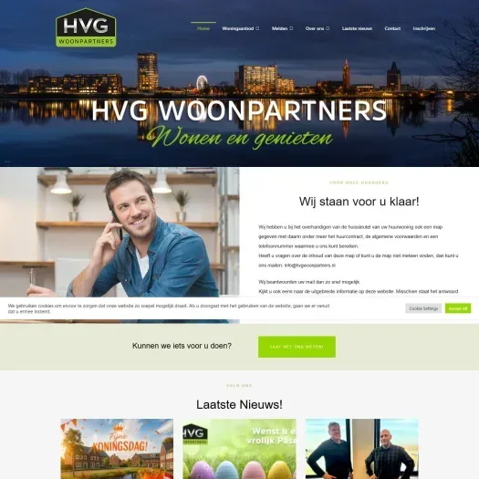 Screenshot van de website van www.hvgwoonpartners.nl