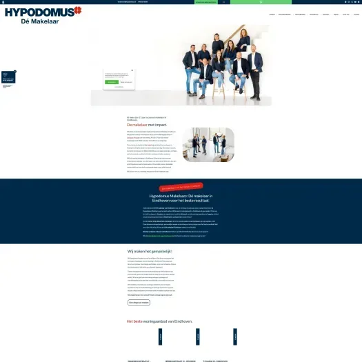 Screenshot van de website van www.hypodomus-eindhoven.nl